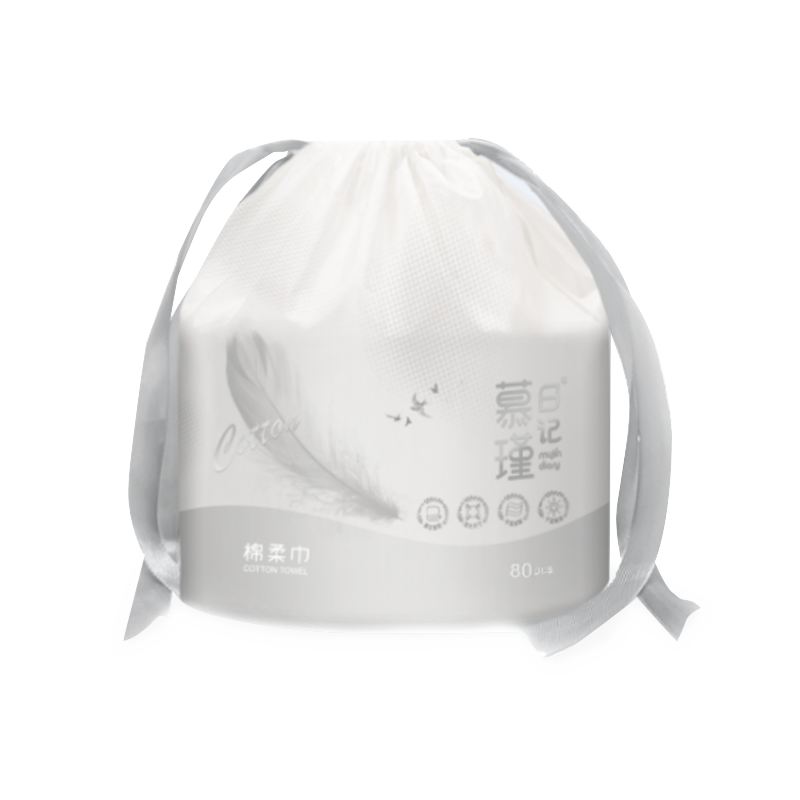 Toalhetes secos macios de higiene à base de plantas com 80 unidades para limpeza facial diária